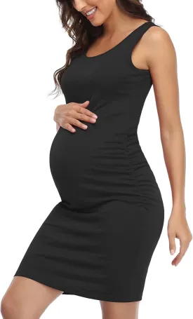 BBHoping Women's Maternity Sleeveless Dresses Maternity Tank Dress Mama Baby Shower Pregnancy Dress