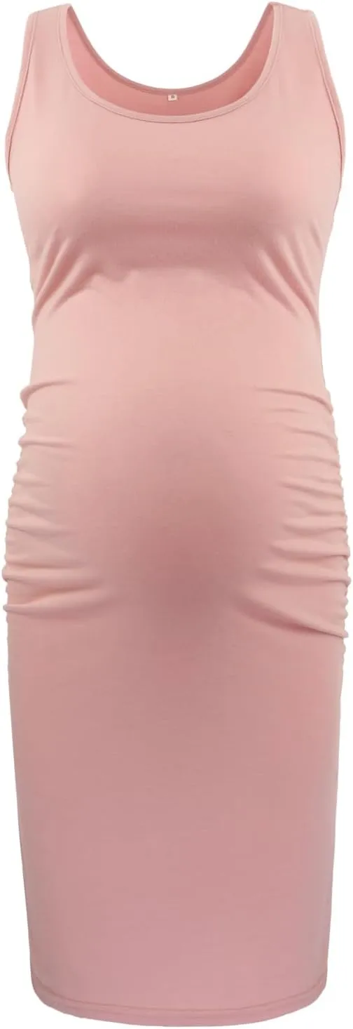 BBHoping Women's Maternity Sleeveless Dresses Maternity Tank Dress Mama Baby Shower Pregnancy Dress