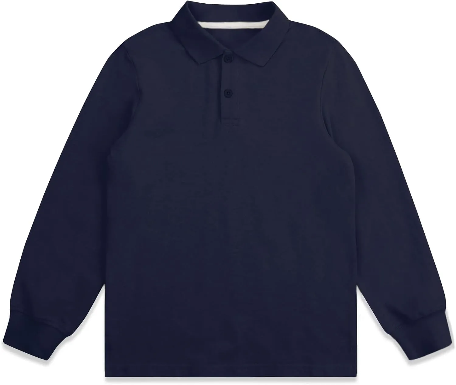 CUNYI Boys Polo Shirt Long Sleeve Cotton School Uniform Shirt Pique Tee Kids Golf Tops