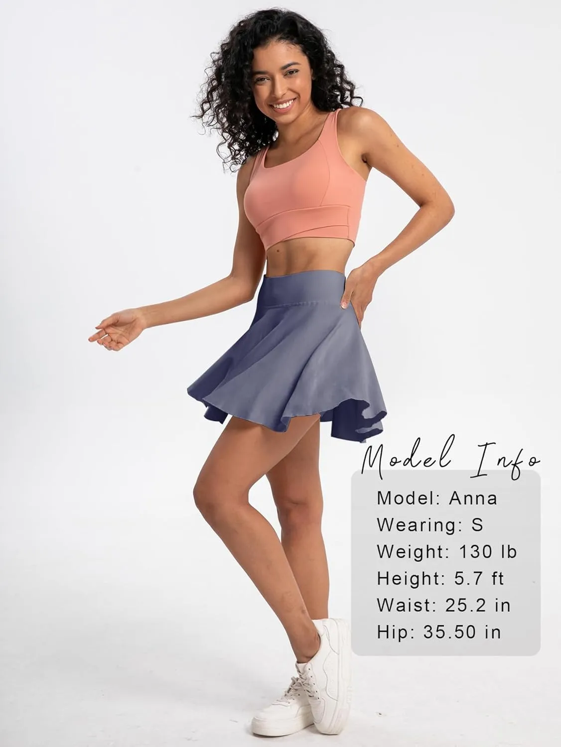 Easisim Women Mini Skirts Skort Flowy Basic Stretchy Flared Casual A-line Skirt with Pockets