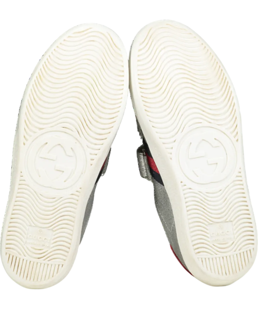 GUCCI White Ace Wolf Patch Trainers UK 8.5 EU 42.5 👞