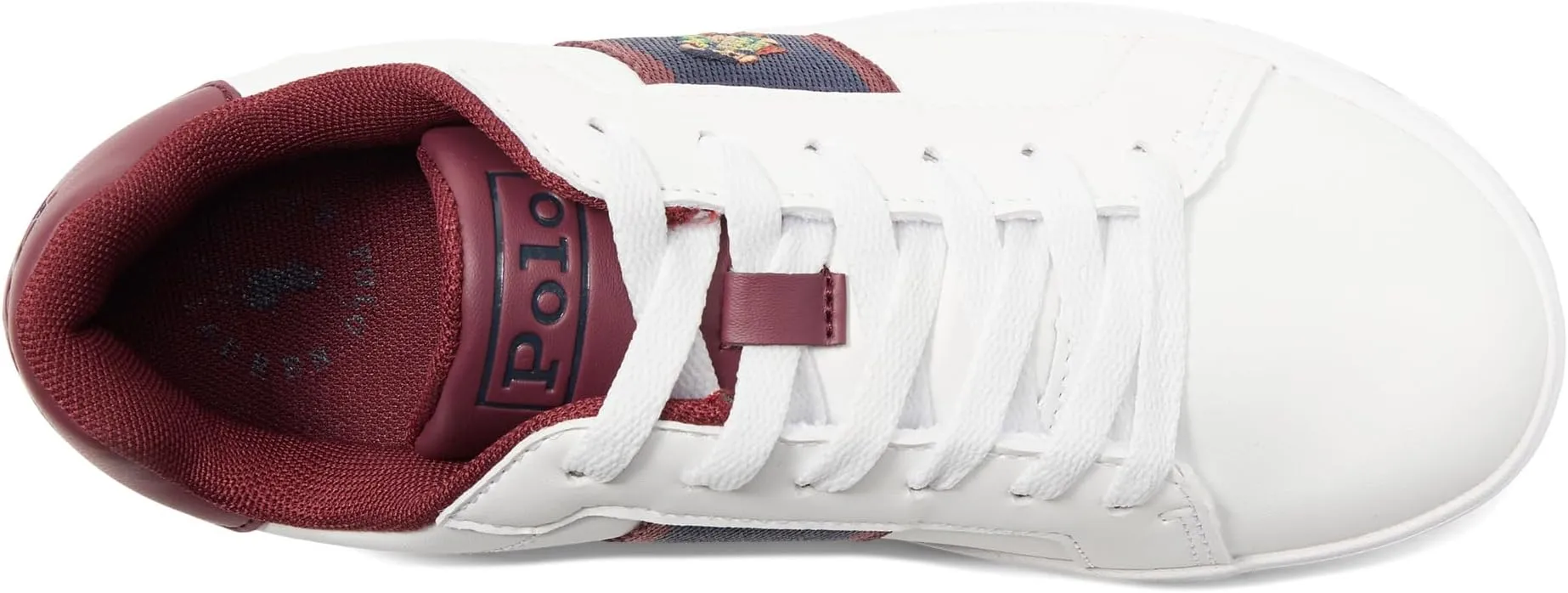 Heritage Court II Bear Polo Ralph Lauren Sneakers, White/Wine