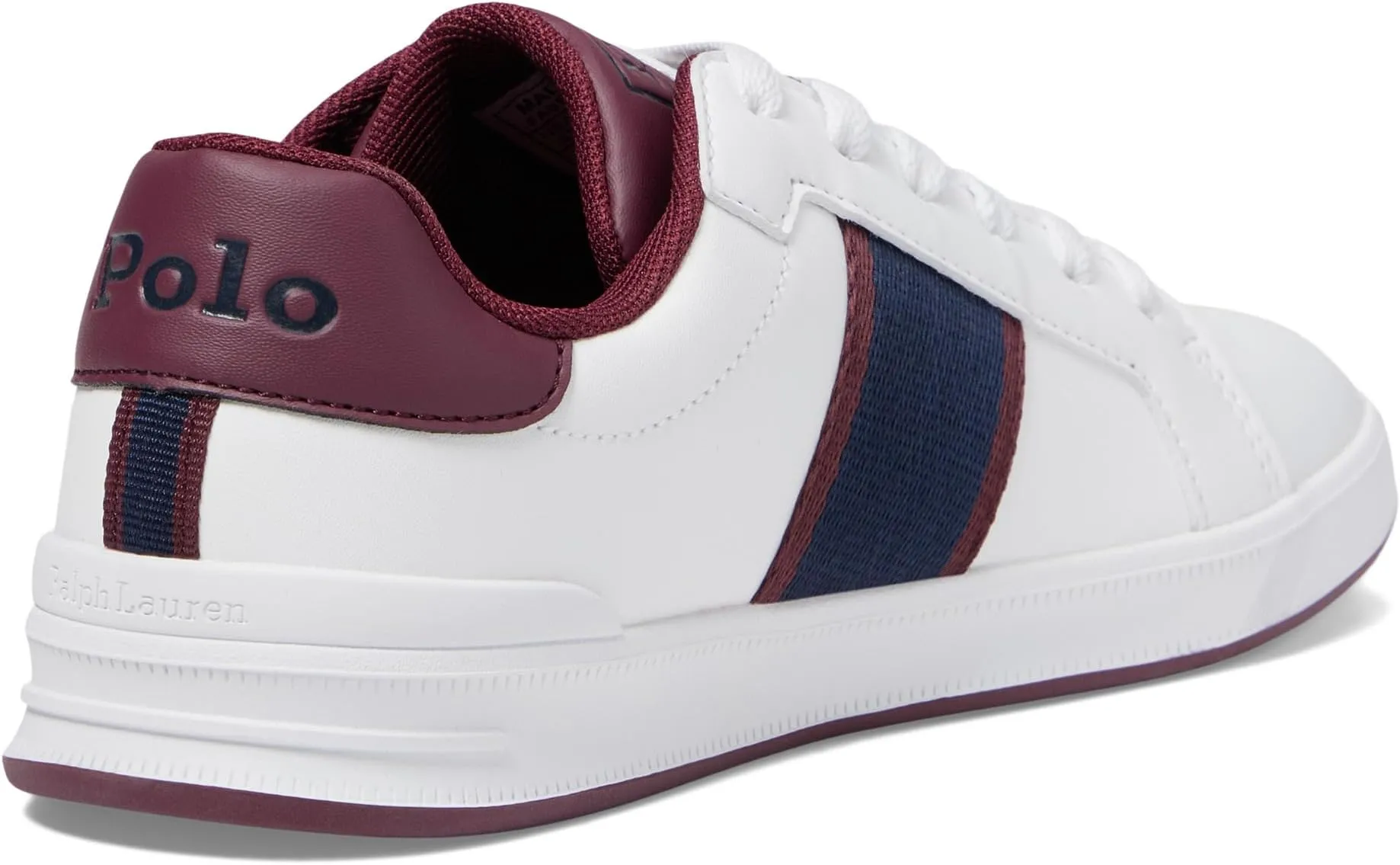 Heritage Court II Bear Polo Ralph Lauren Sneakers, White/Wine