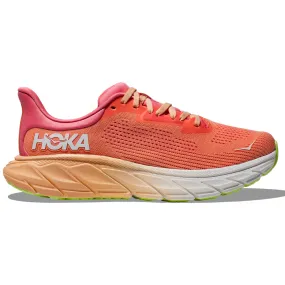 Womens Hoka Arahi 7 Performance Running Shoe in Papaya/Coral Color