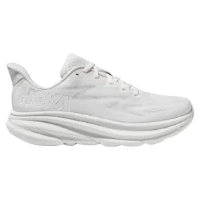 Womens Hoka Clifton 9 Running Shoes, Optimal Comfort - White