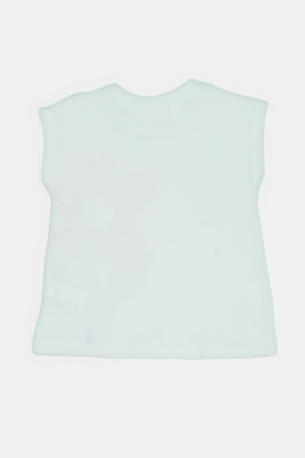 Infant Girls Blue Flower Print T-Shirt