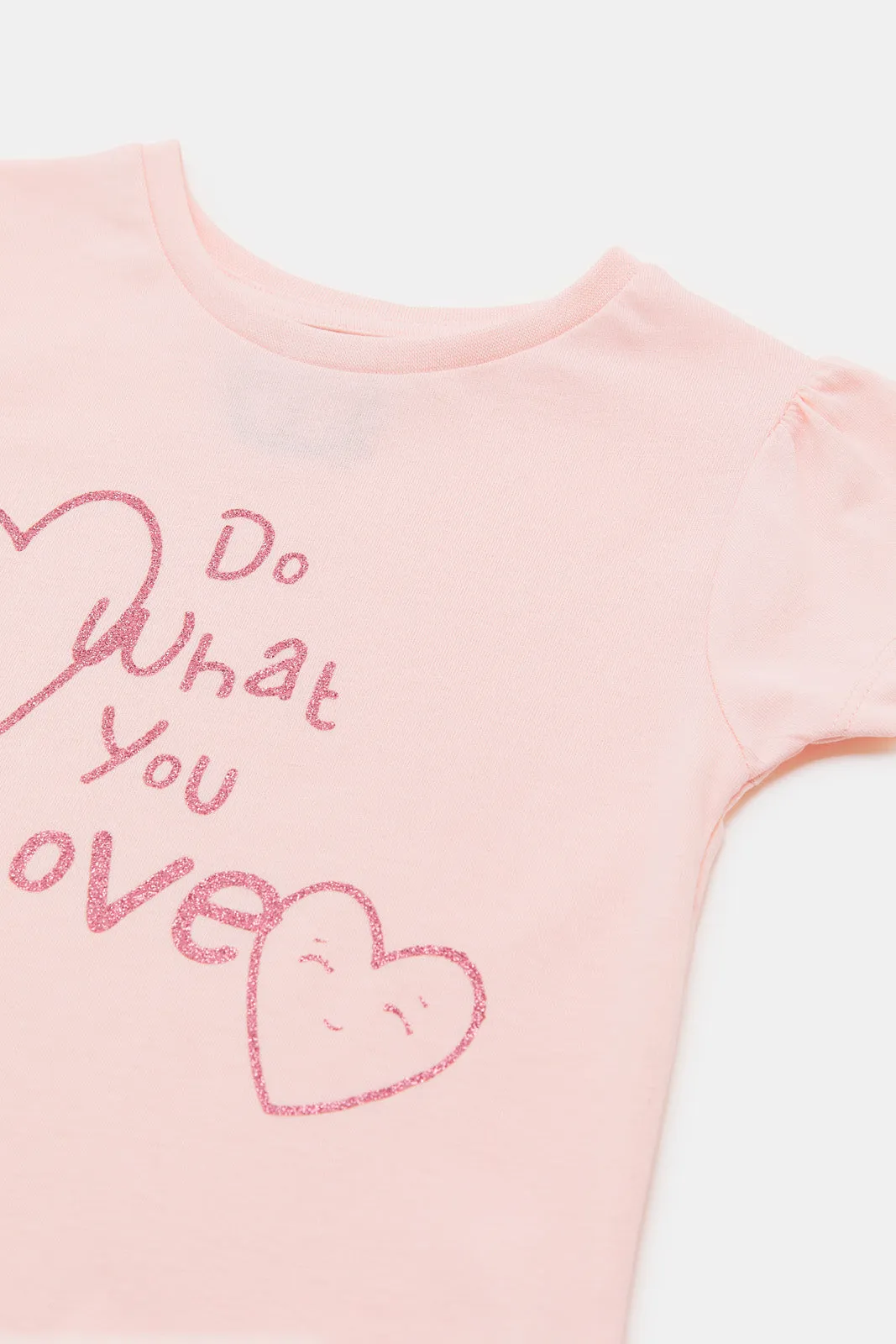 Infant Girls Pink Placement Print T-Shirt