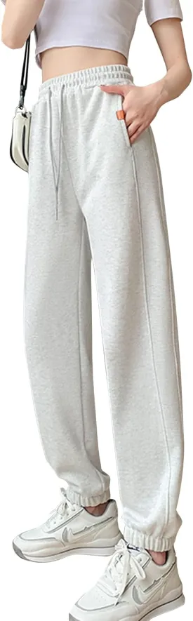 Kiench Teen Girls' Sweatpants High Waisted Pull On Youth Joggers with Pockets