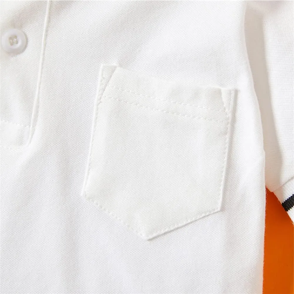 Little Boys Short Sleeve Polo Shirt Cute Summer Tee Uniform Tops