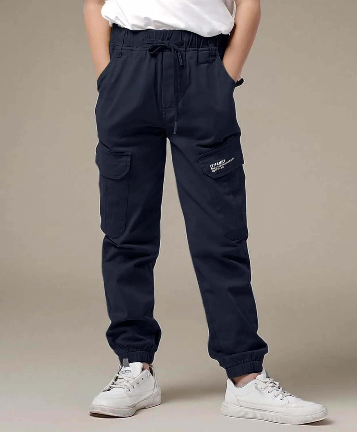 LOKTARC Boys' Pull-On Slim Fit Camo Cargo Jogger Pants