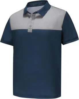 Men's Short Sleeve Polo Shirt Moisture Wicking Performance Dry Fit Golf Polo with Pocket