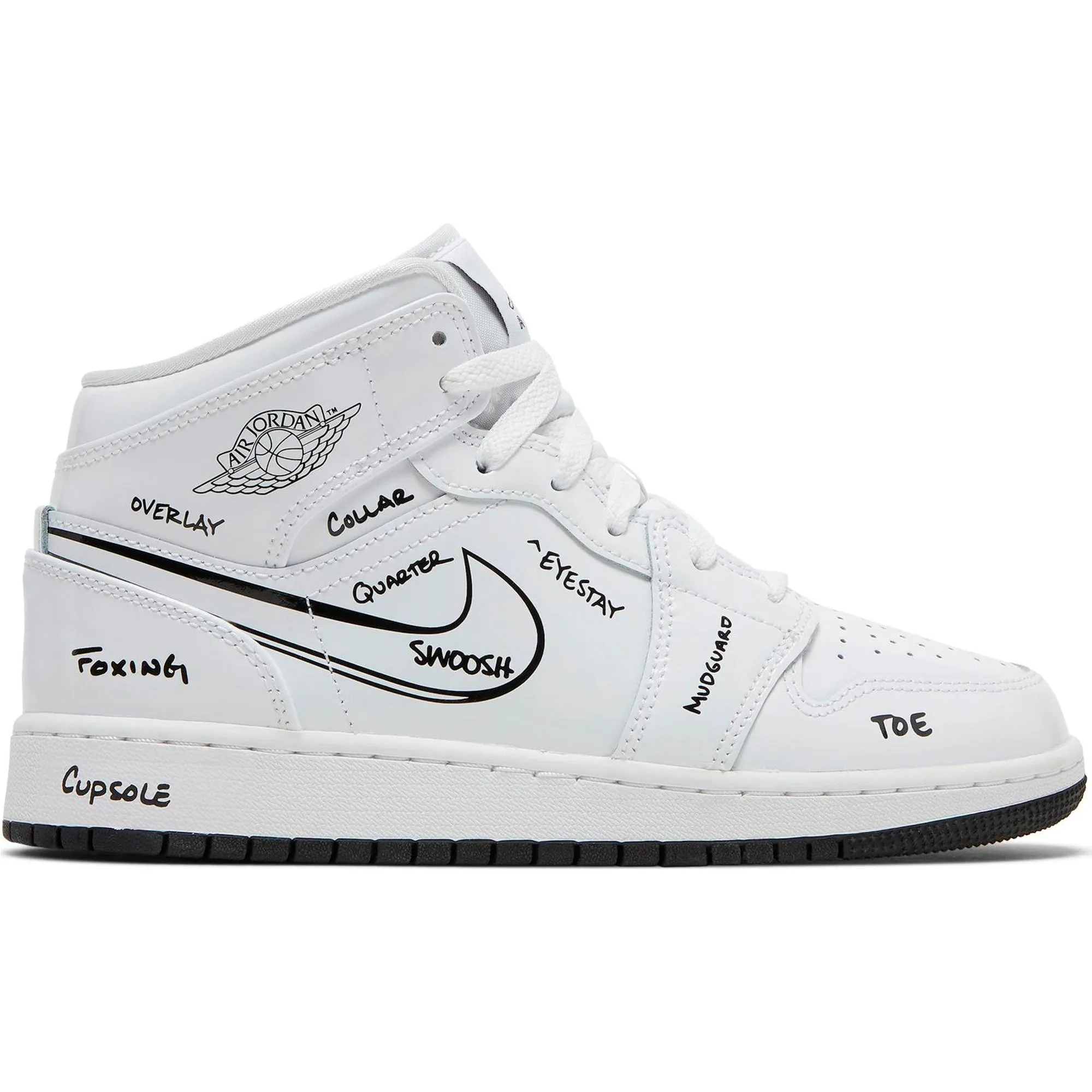 Nike Air Jordan 1 Mid GS sneakers, white