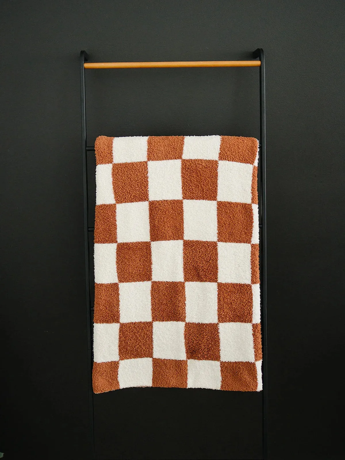 Plush Blanket | Rust Checkered