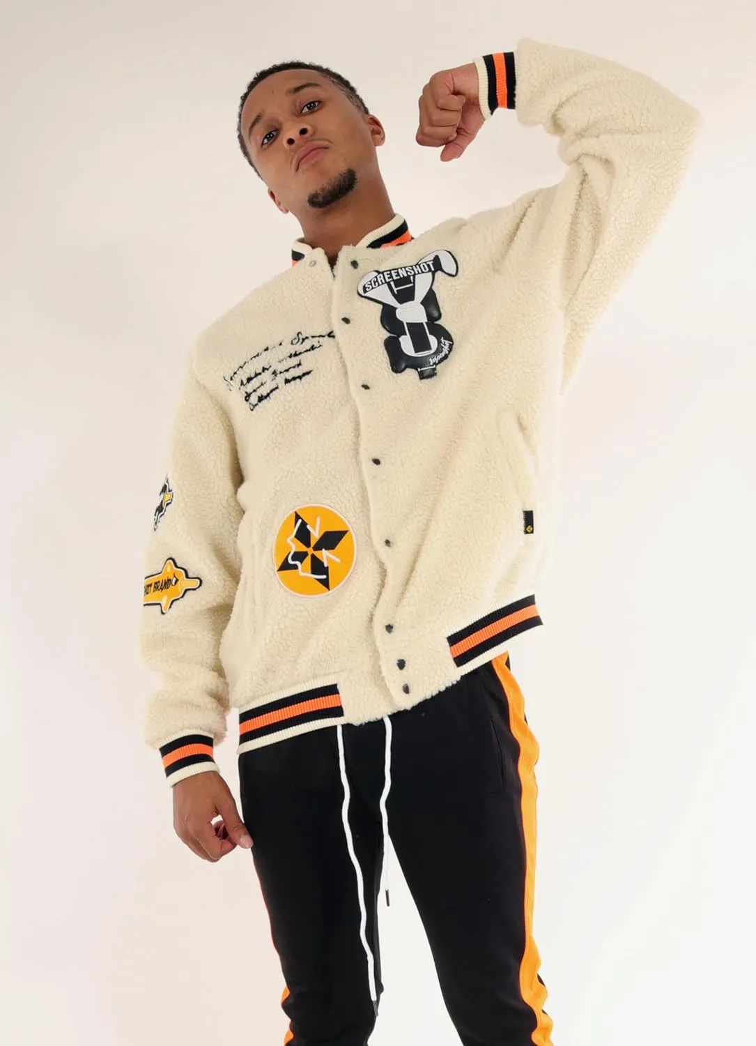 SCREENSHOT VARSITY JACKET 3202 Mens Streetwear Urban Padding Quilted Linning Heavy Fashion Jacket