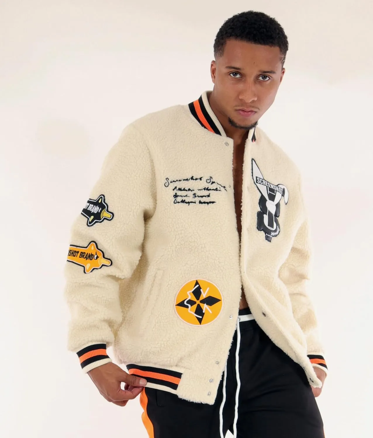 SCREENSHOT VARSITY JACKET 3202 Mens Streetwear Urban Padding Quilted Linning Heavy Fashion Jacket