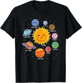 Solar System Space Planets for STEM Kids Boys Girls Toddlers T-Shirt