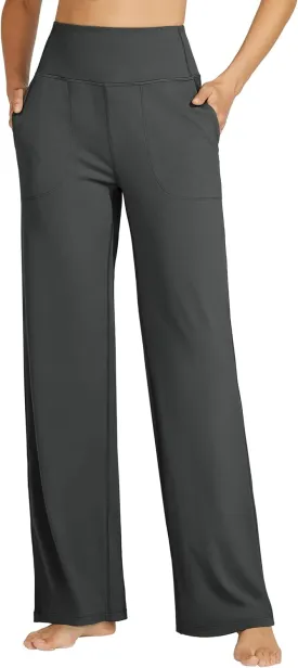 Willit Women's Wide Leg Yoga Pants with Pockets Stretch Loose High Waist Comfy Soft Casual Lounge Sweatpants 28"/30"