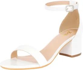 ZriEy Chunky Heels for Women Strappy Platform Sandals Open Toe Heeled Sandals Ankle Strap Adjustable Buckle Lucite Chunky High Heel Shoes